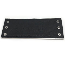 The Red Poignet bracelet de force en cuir - Noir/Blanc avec zip